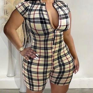 Plus Size Plaid Romper